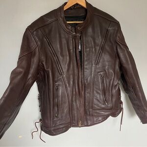 Fox Creek Brown Leather Bomber Jacket